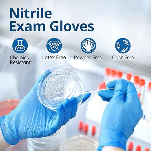 Disposable Nitrile Exam Gloves, Blue, Nitrile Gloves Disposable Latex Free, Medical Gloves, Cleaning Gloves, Food-Safe Rubber Gloves, Powder Free, Non-Sterile, 1000-ct Case (X-Small)