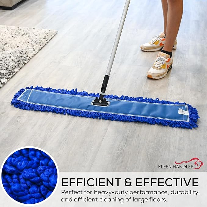 Kleen Handler 18 inch Microfiber Dust Mop | Small Washable Commercial Mop Head Replacement, Pack of 3