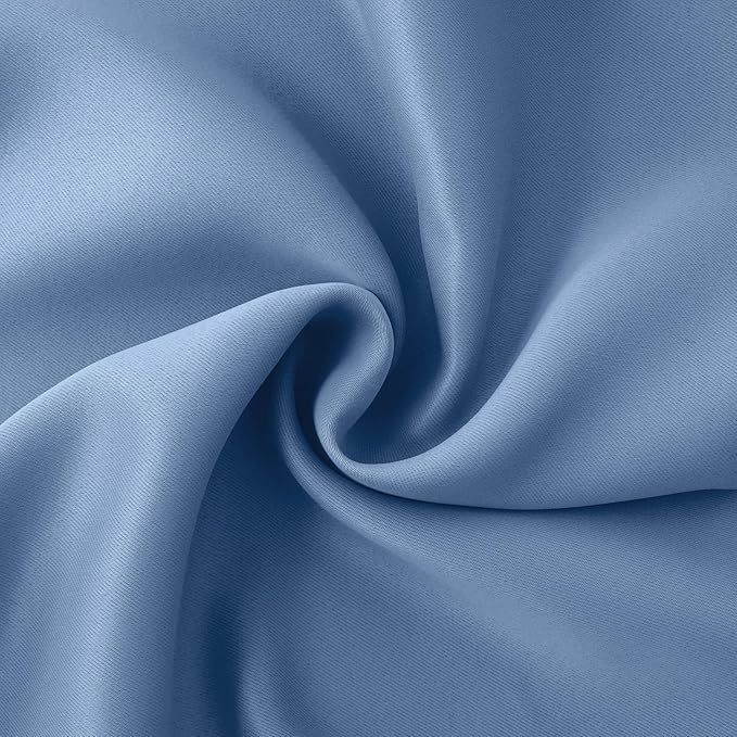 BGment Denim Blue Blackout Curtains 36 Inches Long for Kitchen Cafe Window - Short Length Thermal Insulated Drapes Darkening for Bathroom RV Window Privacy, 42 x 36 Inch, 2 Panels