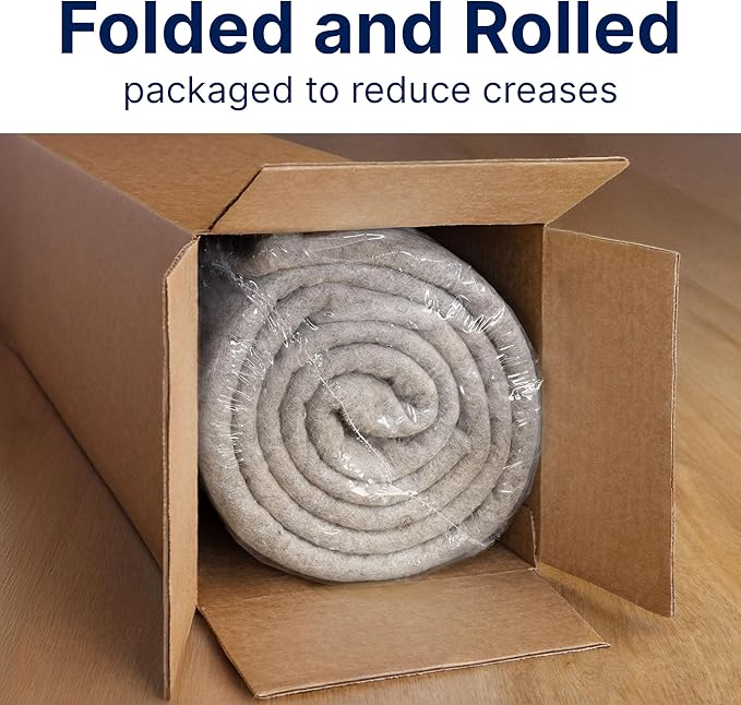 RUGPADUSA - Eco-Plush - 9' Square - 1/4" Thick - 100% Felt - Premium Cushioned Rug Pad - Available in 3 Thicknesses, Many Custom Sizes