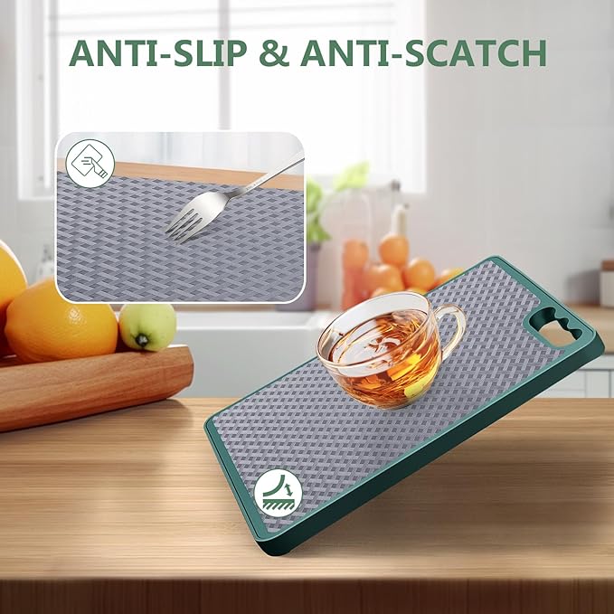 Shelf Liners, Non-Adhesive Drawer Liner, Waterproof & Oil-Proof Kitchen Cabinet Cupboard Liner Plastic EVA Material BPA Free Fridge Liner Mats Paper Protector for Shelves (Grey/16in x 240in)