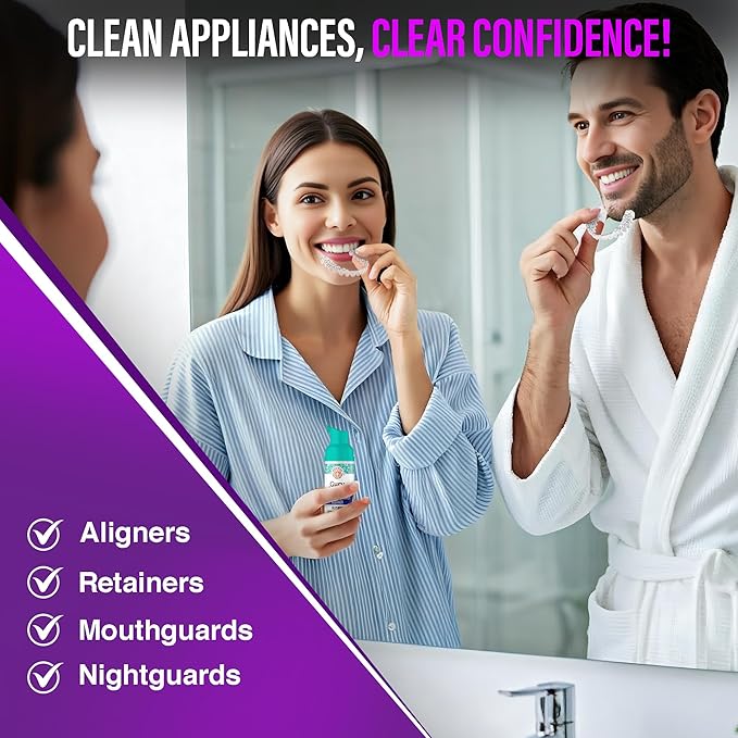GuruNanda Aligner & Retainer Cleaner Foam – Gentle Cleaning for Aligners, Retainers, Veneers & Mouthguard, Helps Neutralize Odors, Ideal for Daily Use, 100 ml