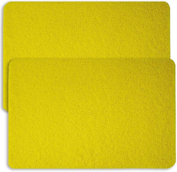 Non-Slip Bathtub Mat, 2 Pack Anti Slip Shower Mat, Fast Drying Bathtub Mats, Foot Scrubber Mat, Anti Slip Mat for Tub, Floor, Bathroom, Kitchen, Home, Hotel (Yellow 24"×16"+24"×16")