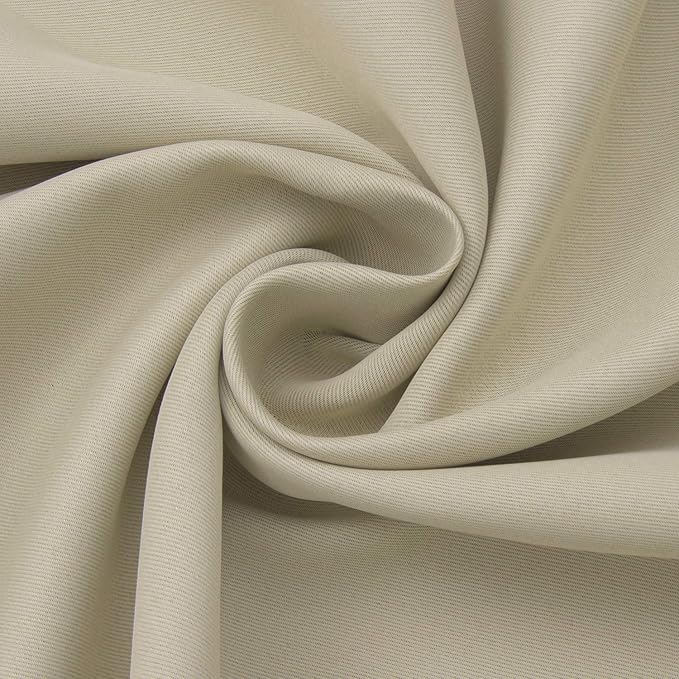 BGment Beige Blackout Curtains for Bedroom Kitchen 45 Inches Long - Short Thermal Insulated Drapes with Rod Pocket Privacy for Bathroom Small Window, 34 x 45 Inch, 2 Panels