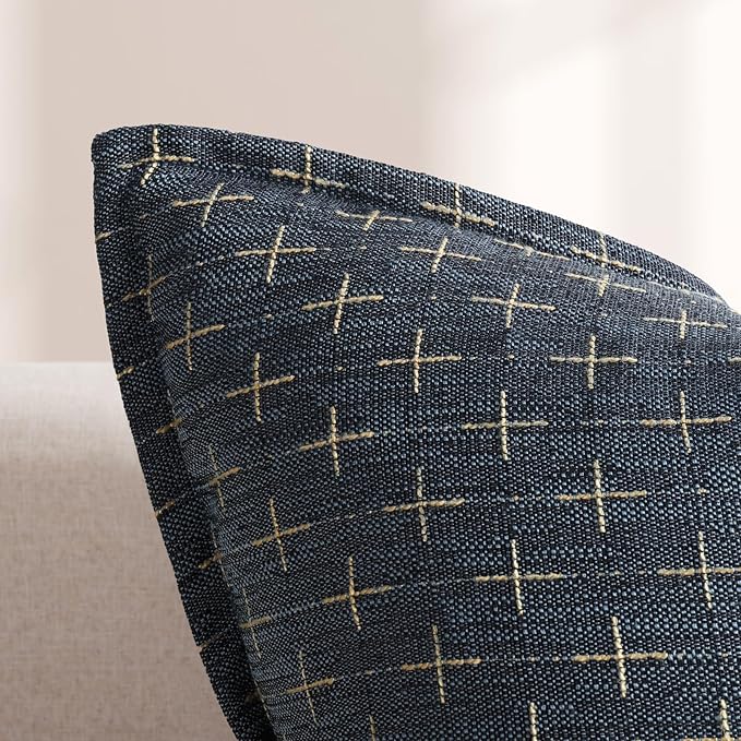 ZWJD 12x20 Pillow Covers Set of 2 Soft Polyester Textured Pillow Covers with Stylish Flange Edge Cozy Farmhouse Throw Pillows for Couch Bed Sofa Living Room