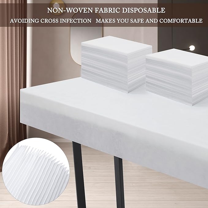 800 Pcs Disposable Bed Sheets for Massage Table 31" x 71" Massage Table Sheet Soft Non Woven Bed Cover Breathable for SPA Massage Beauty Tattoos(White)