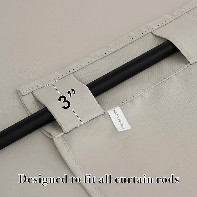 RYB HOME Blackout Curtains for Kitchen, Privacy Thermal Insulating Small Winow Curtain Shades for Classroom Bathroom Nursery Bedroom Cafe, W 34 x L 30, Natural, 2 Panels