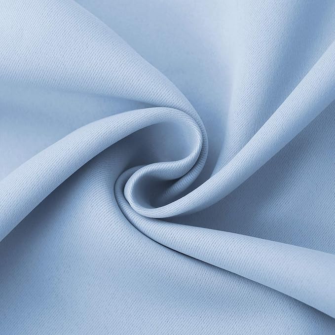 BGment Light Blue Blackout Curtains 36 Inch Length for Kitchen Cafe Window - Short Thermal Insulated Drapes Privacy Protection for Nursery Kids Bedroom Bathroom, 42 x 36 Inch, 2 Panels
