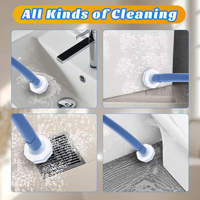 10PCS Toilet Wand Refills - Disposable Replacement Heads for Most Toilet Brushes | Hygienic Cleaning Pads | No-Scratch, Quick-Dry & Easy-to-Use (Polyester Cleaning Head)