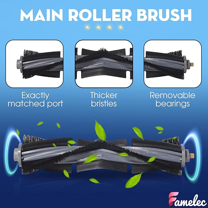 Upgrade Parts & Accessories for Ecovacs Deebot X1 Omni Robot Vacuum and Mop Combo-5000Pa Suction and X1 Turbo Vacuum Cleaner, 1 Main Brush, 6 Side Brushs, 4 Filters, 4 Mop Cloths, 4 Dust Bags