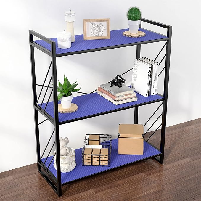 Shelf Liners for Kitchen Cabinets Refrigerator Liners Waterproof Kitchen Cupboard Liner Non Adhesive Drawer Mats EVA Material Fridge Liner for Shelves - Blue 17.5 x 393.7 Inches