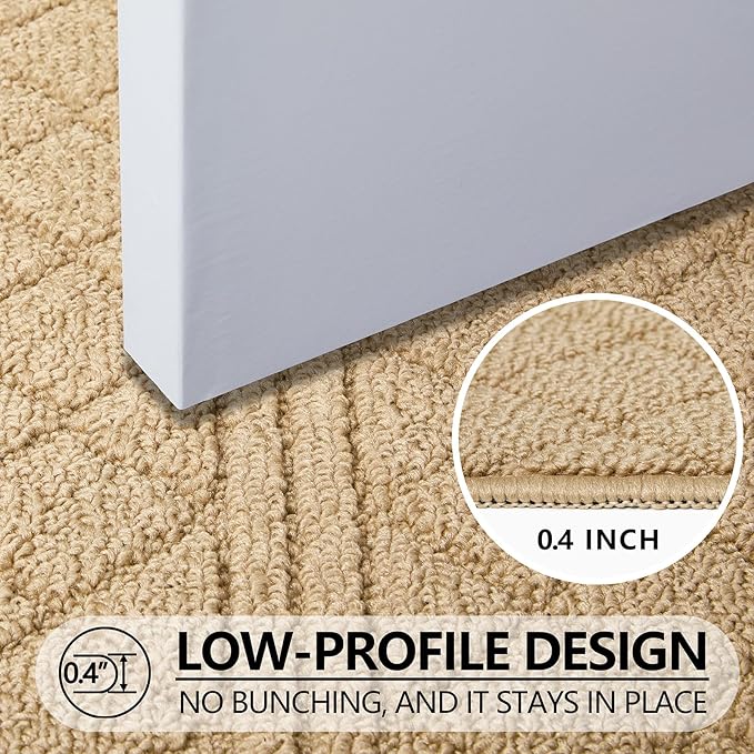 REFETONE Indoor Doormat, Front Back Door Mat 24"x36" Absorbent Rubber Backing Non Slip Door Mats, Low-Profile Resist Dirt Entrance Rugs, Machine Washable Door Rug Inside Floor Mat for Entryway, Brown