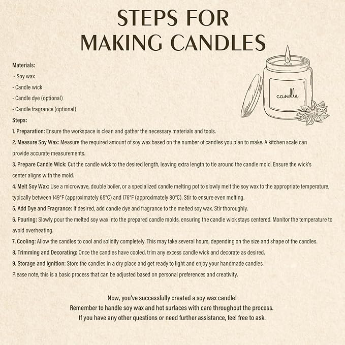 Soy Wax Flakes, Waxcanpy Natural Candle Wax, Organic Soy Wax for Candle Making from Farm, No Additives, Harmless and Pure (0.5lb)