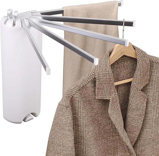 Wall Mounted Clothes Drying Rack Tripod,Foldable Drying Rack,Wall Mounted Dryer Rack Clothing,Over The Door Drying Rack for Laundry Bedroom Household Aluminium
