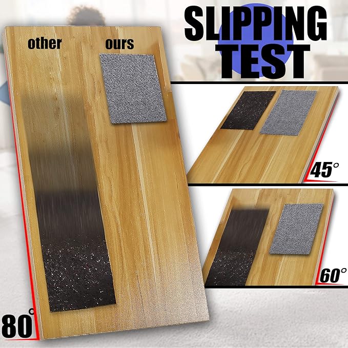 Non Slip Rug Pad Grippers - 4x6, 1/4" Thick, Felt + Rubber Double Layers Area Carpet Mat Tap, Provides Protection and Cushioning for Hardwood or Tile Floors