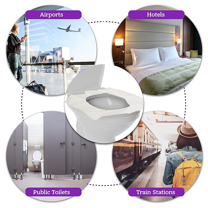 XL Travel Pack of 4 Packs (40-Count) + 1 Free Pack (10-Count) ! - Disposable Toilet Seat Covers - New!