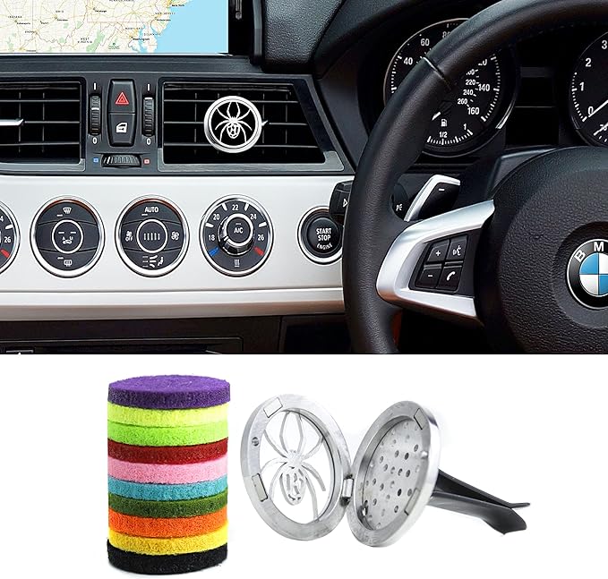 Car Diffuser Vent Clip 30mm Aromatherapy Essential Oil Automotive Diffuser Air Fresheners Vent Clips Car Accessories for Women Birthday Gifts (Spider)
