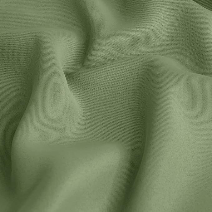 BGment Olive Green Blackout Curtains 36 Inches Long for Kitchen Window Over Sink - Short Half Window Drapes with Rod Pocket Privacy for Cafe Bathroom, 34 x 36 Inch, 2 Panels