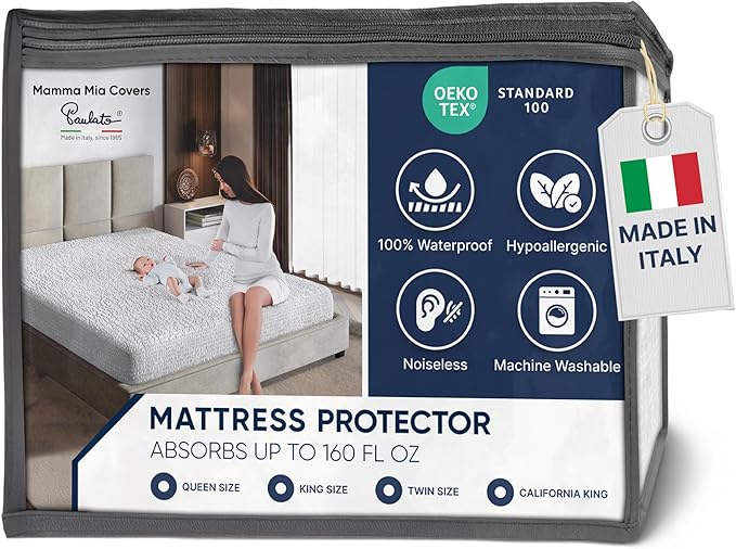 PAULATO BY GA.I.CO King Waterproof Mattress Protector – Mattress Cover for King Size Bed – Breathable Noiseless Hypoallergenic Machine Washable – Premium Quality Cover with Elasticised Edges