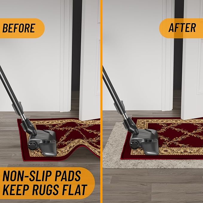 Ottomanson 2'7" x 8' Non-Slip Rug Pad Gripper 1/12 Inch Ultra Thin Dual Surface Felt + Rubber Gripper - Safe for All Floors, Cream