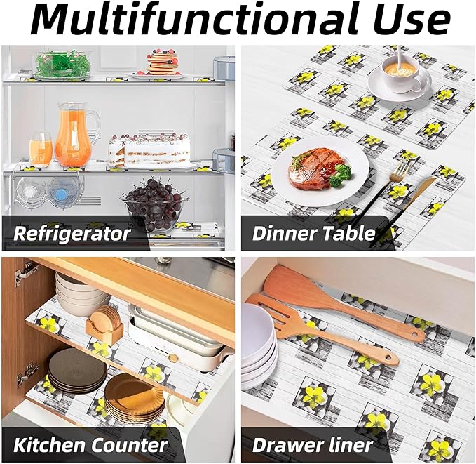Shelf Liner 18" W x 384" L Long Non Adhesive Kitchen Drawer Liner, Waterproof Shelf Liner Durable Anti-Slip for Kitchen Cabinets