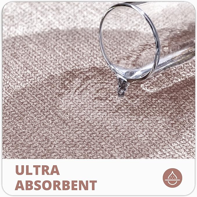 Bathroom Rugs Set 2 Pieces,Thin Bathroom Mats,Toilet Rugs,Quick Dry,Non-Slip,Machine Washable,Low Pile,Absorbent Bath Mats,Shower,Sink,Home Decor Accessories.Beige,1'5"x2'3"+1'8"x2" U Shape