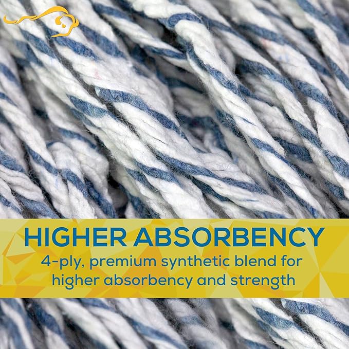 KLEEN HANDLER Cut End Finish Mop | 1.25" Universal Headband Maximum Absorption Finishing Mop, Case of 24
