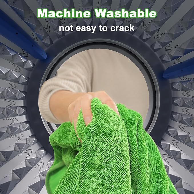 JOYMOOP Microfiber Towels for Cars, 3 Pack 35.4" x 23.6" Car Drying Towel, Green Reusable Car Towel, Quick Drying Car Microfiber Cleaning Cloth for RVs, SUVs, Trucks