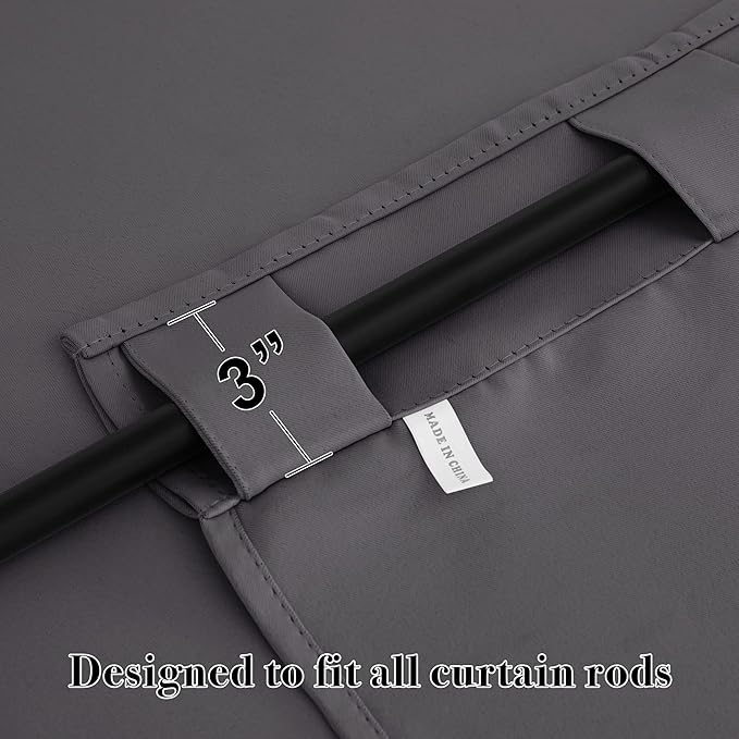 RYB HOME Small Window Curtains Blackout, Privacy Thermal Insulating Drapes for Bedroom Bathroom Basement Cafe Classroom Window Decor, W 34 x L 45 inches, Grey, 2 Panels