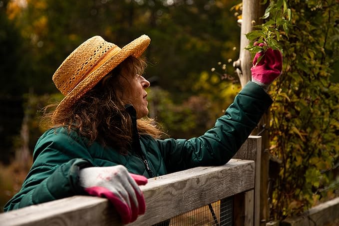 G & F Products Gardening Gloves for Women - 12 Pairs of Breathable Rubber Coated Yard Garden Gloves with Non-Slip Grip - Outdoor Protective Work Gloves, Rose Pink & Jade Green, Large.