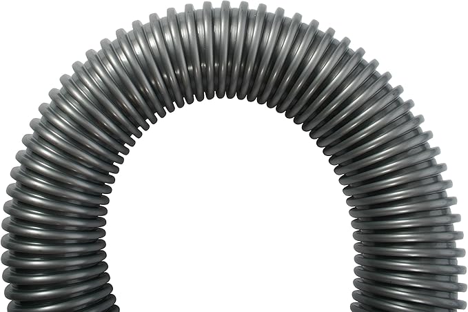 Cen-Tec Systems 50 Ft. Premium Shop Vacuum Extension Hose with 2 tank adapters and 1.25" curved end, Silver