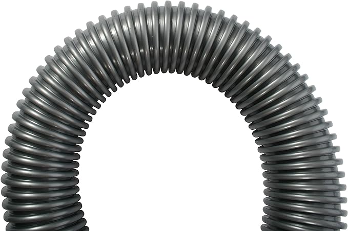 Cen-Tec Systems 10 Ft. Premium Shop Vacuum Extension Hose with 2 tank adapters and 1.25" curved end,120"L x 1.25"W, Silver