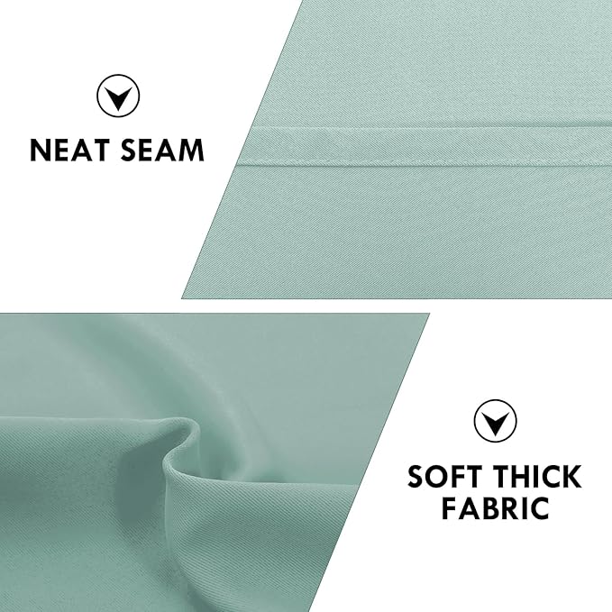 DWCN Blackout Curtains for Living Room Thermal Insulated, Energy Saving & Noise Reducing Bedroom Curtains, Sage Green, W 38x L 54 Inch, Set of 2 Rod Pocket Curtain Panels