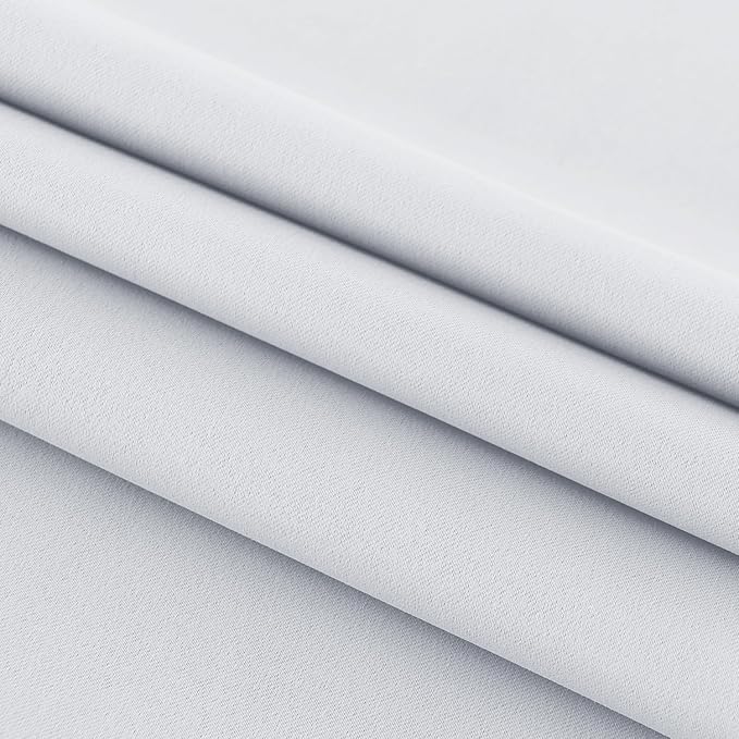 DWCN French Door Curtains – Rod Pocket Thermal Curtain for Doors with Glass Window, Kitchen and Patio Doors for Privacy, 54 X 80 Inches Long, 1 Curtain Panel with Tieback, Greyish White