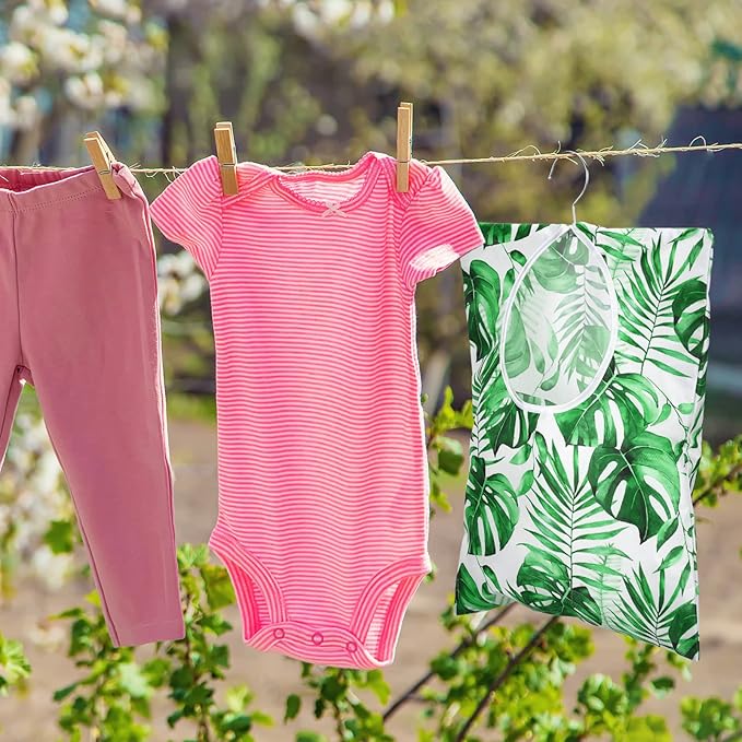Woanger 2 Pcs Clothes Pin Bag Clothespin Holder 15 x 11 in to Hang on Line Clothes Pin Hanging Bag for Clothesline Outdoor Storage Organizer Basket with Large Opening(Elegant Style)