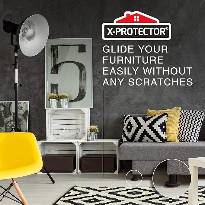 Felt Furniture Sliders Hardwood Floors X-PROTECTOR – 8 PCS 4 3/4 inch Furniture Sliders – Heavy Duty Felt Sliders Hard Surfaces – Move Your Furniture Easily & Safely!