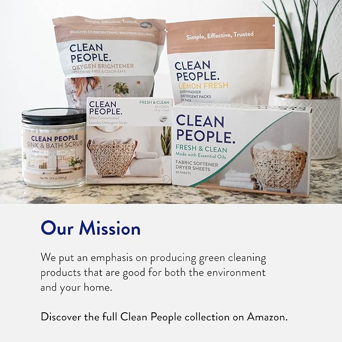 The Clean People Laundry Detergent Pods - Hypoallergenic Laundry Pods - Ultra Concentrated, Recyclable Packaging, Stain Fighting - Sweet Petals, 96 Pack