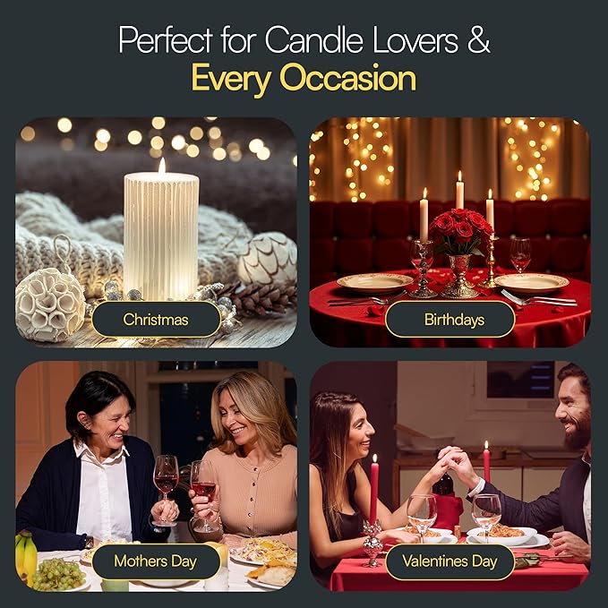 Candle Accessory Set 5 in 1 Candle Care Kit with Wick Trimmer, Dipper, Snuffer, Rechargeable Candle Lighter & Metal Tray – Luxury Gift Box for Candle Lovers (Matte Black)