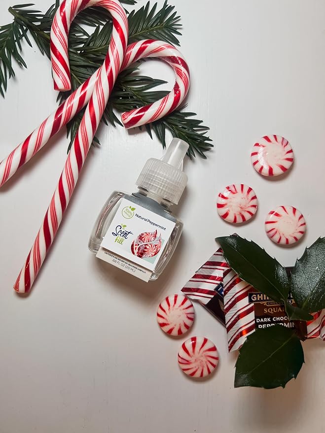 Scent Fill 100% Natural Peppermint Plug in Air Freshener, 4 Scented Oil Refills