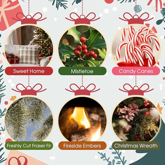 SCENTORINI Christmas Wax Melts, Scented Wax Melts 6 Pack - Non-Toxic, Natural Soy Wax Cubes for Wax Warmers, Long Lasting Strong Scent for Holiday Home Fragrance