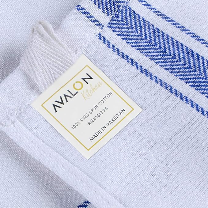 Dish Towels Set (Value Pack of 45) Size 15x25 Inch, 100% Cotton Soft & Absorbent Linen Kitchen Towels, Tea Towels, Reusable Cleaning Cloths for Household Cleaning (Blue)