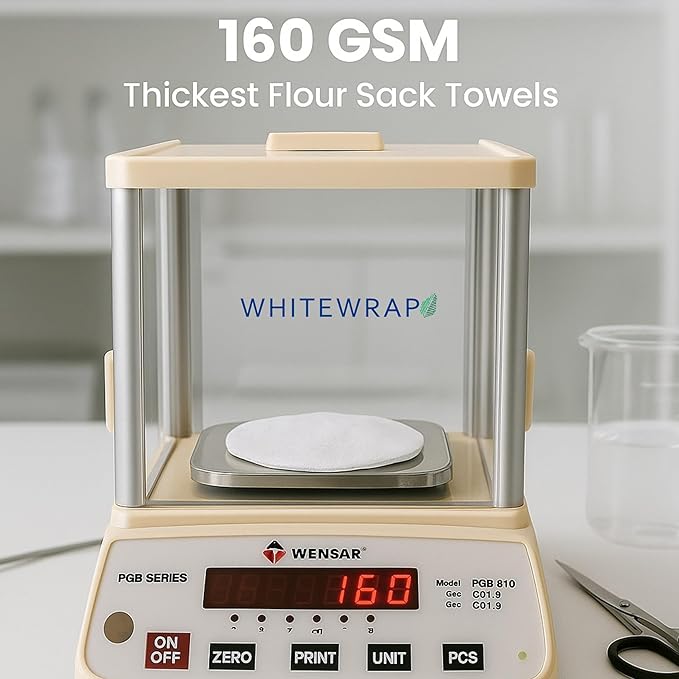 WHITEWRAP Flour Sack Towels| Tea Towel for Crafts| Kitchen Dish Cotton Blank Towel for Embroidery|Baking Bread Proofing Linen Cover| Thick Absorbent Quick Dry| 3 Pack 18"x28"Natural