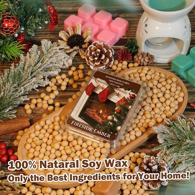 SCENTORINI Christmas Wax Melts, Scented Wax Melts 6 Pack - Non-Toxic, Natural Soy Wax Cubes for Wax Warmers, Long Lasting Strong Scent for Holiday Home Fragrance