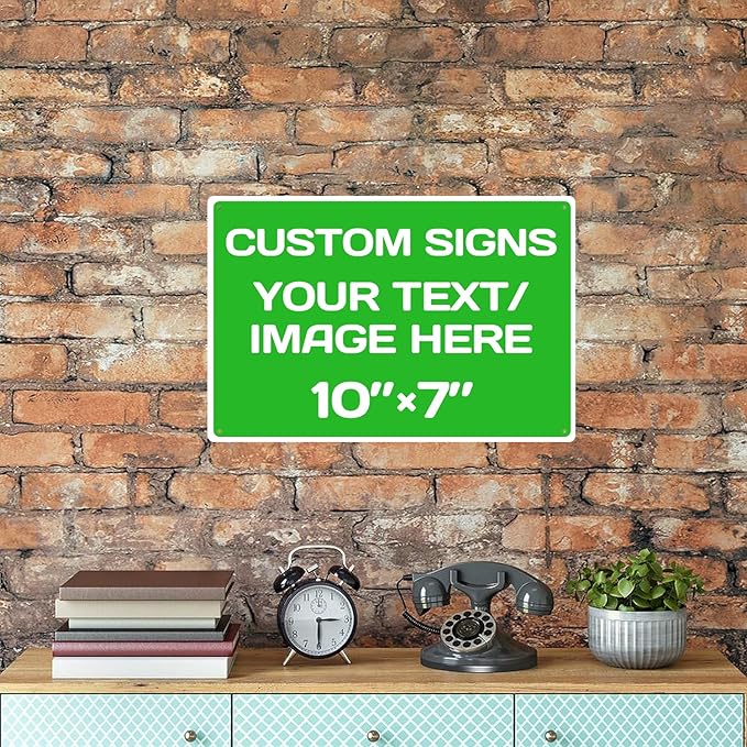 Personalized Aluminum Metal Signs - Weatherproof, Custom Text & Picture, Multiple Sizes, Hazard, Garden, Custom Door, Business Signs