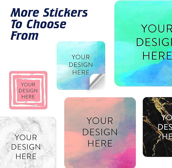100 Custom Vinyl Stickers - Upload Your own Image, Text, Design, Logo - Personalized Logo Labels for Handmade, Packaging, Bottle, Jars, Candle, Brand Stickers (Sky Blue, 2x2 Square)