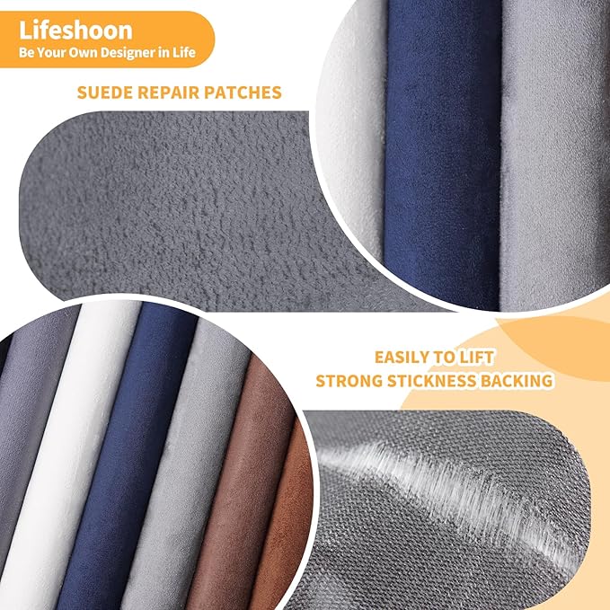 Fabric Repair Patches, 35X79 Inch Self-Adhesive Suede Patches Tape Durable, DIY Large Fabric Repair for Sofa, Couches, Furniture, Chair, Clothing （35X79 Inch, Dark Brown）