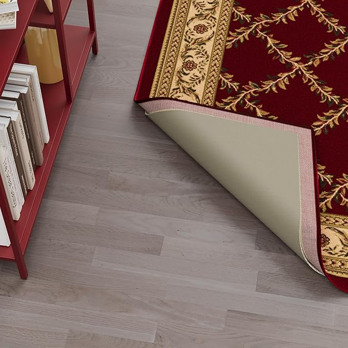 Ottomanson 2' x 7'8" Non-Slip Rug Pad Gripper 1/12 Inch Ultra Thin Dual Surface Felt + Rubber Gripper - Safe for All Floors, Cream