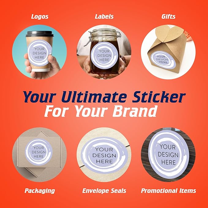 100 Custom Vinyl Stickers - Upload Your own Image, Text, Design, Logo - Personalized Logo Labels for Handmade, Packaging, Bottle, Jars, Candle, Brand Stickers (Lavender Swirls, 6x6)