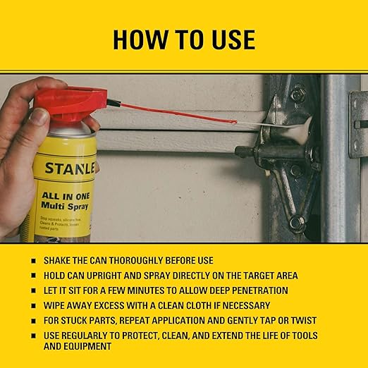 STANLEY T240 Corrosion Inhibitor Spray - Rust Remover&Cleaner Aerosol - Versatile Rust Prevention Spray for Garage, RV, Woodworking, Power Tools - 11 Oz, 12 Pack