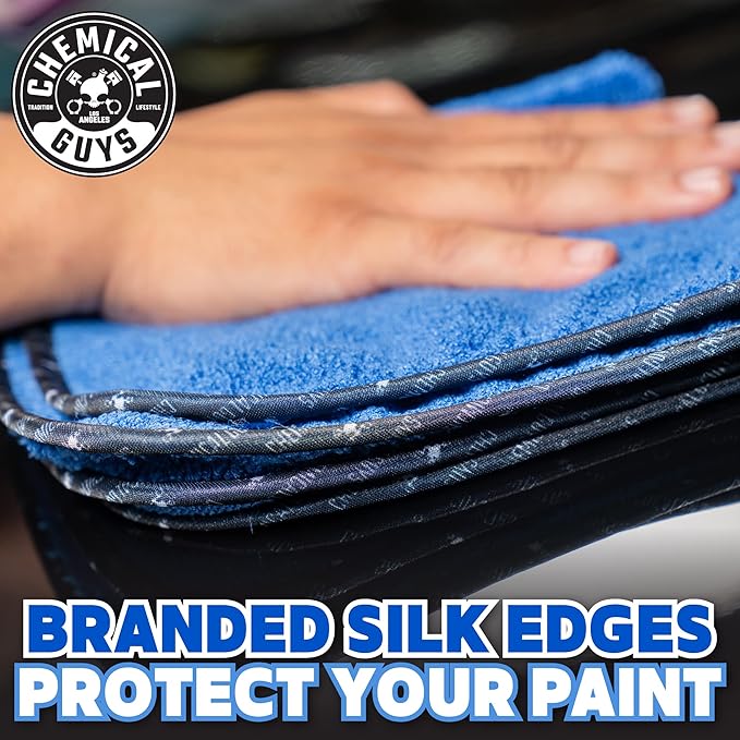 Chemical Guys MIC110024 Professional Grade Premium Microfiber Towels, Blue (16 Inch x 16 Inch) (Pack of 24) - Safe for Car Wash, Home Cleaning & Pet Drying Cloths